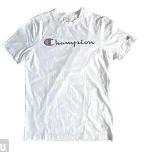 Champion White Logo Tee Shirt Size Small